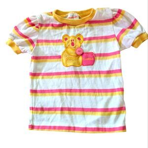 Vintage Healthtex Embroidered Koala Bear Cookie‎ Striped Top Size 5